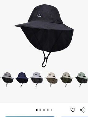 NWT Kids Sun Protection Bucket Hat with Neck Flap - UPF 50+